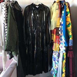 Daya by zendaya black latex coat